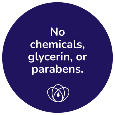 No chemicals, glycerin, or parabens.