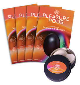 Pleasure Pods 4 pods + storage tin — plant-based intimate moisturizer